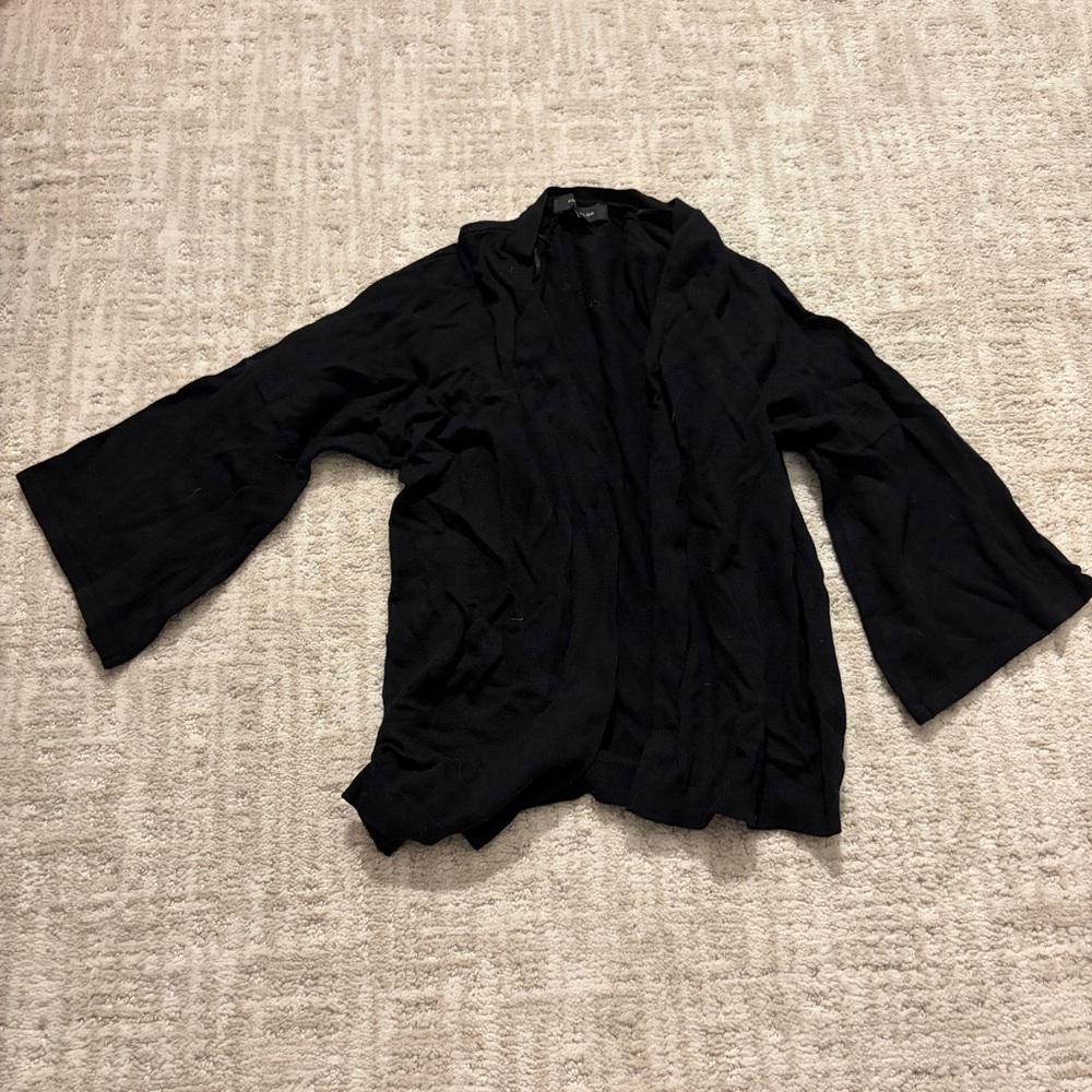3/$8 Ann Taylor Black Open Front Bell Sleeve Cardigan